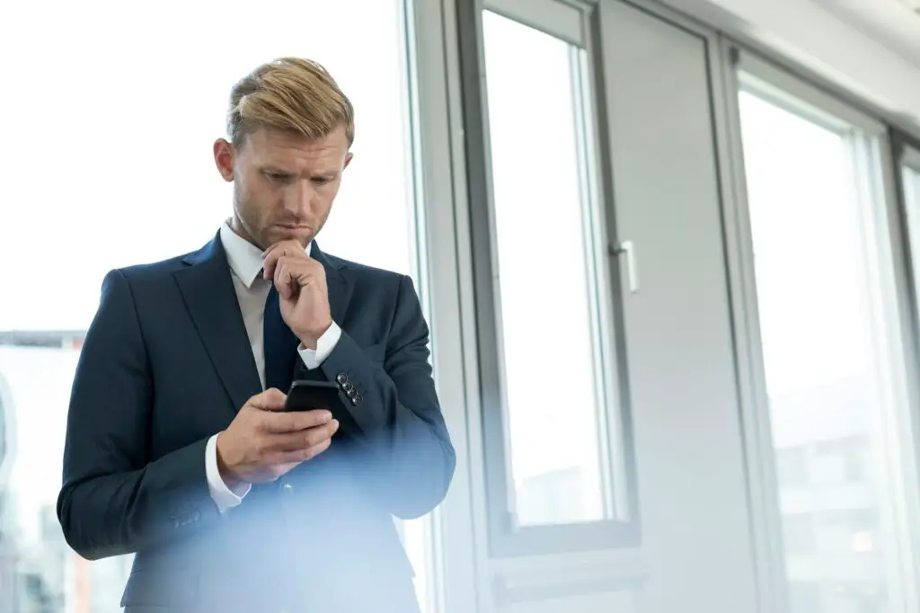 Businessman receiving bad news